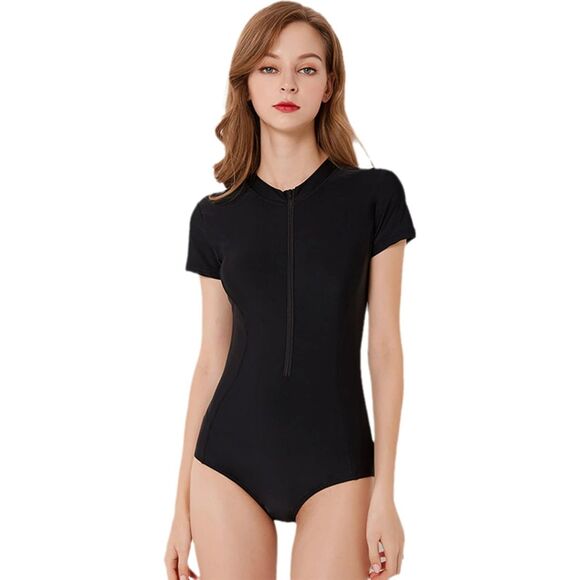 Short Sleeve Zipper One-Piece Swimsuit, Surfing Suit, Wetsuit Size XXL - Picture 1 of 4